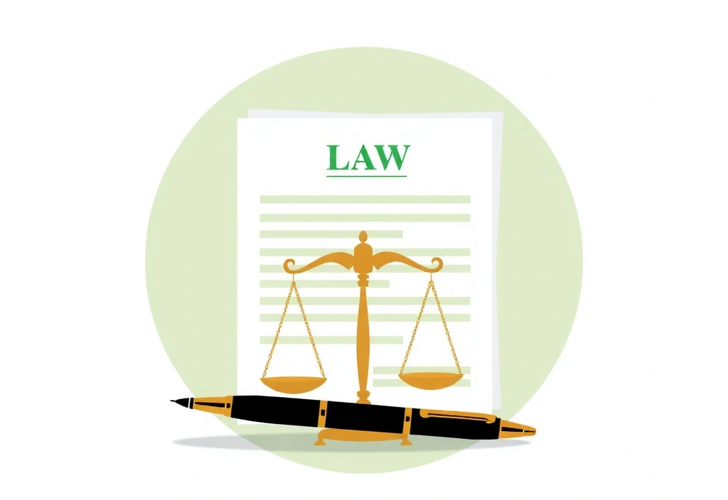 Rechtliche Dokumente und Paragraphen, symbolisieren das Impressum